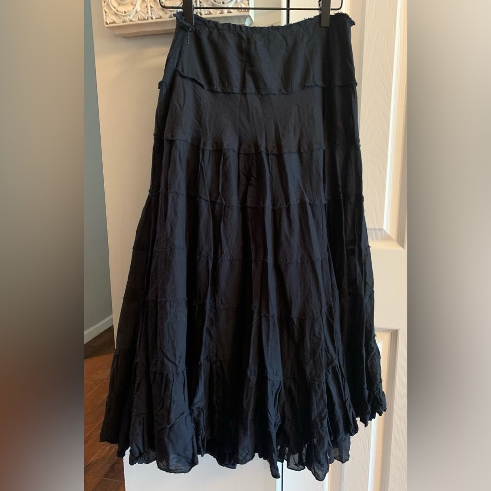 Women’s Black Tiered Maxi Skirt